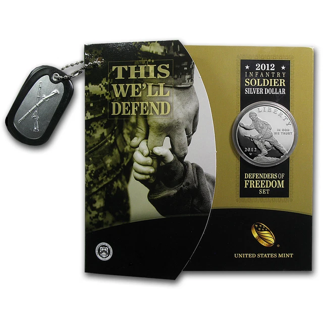 2012 Infantry/Defenders of Freedom $1 Silver Commem Pf Set (Book) - SKU#71746