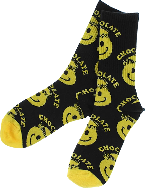 CHOCOLATE MIND BLOWER CREW SOCKS BLK/YEL 1pr