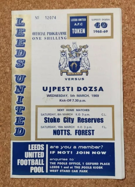 Programme Leeds United Football Club Home Programmes 1968 to 1971 - Various Game