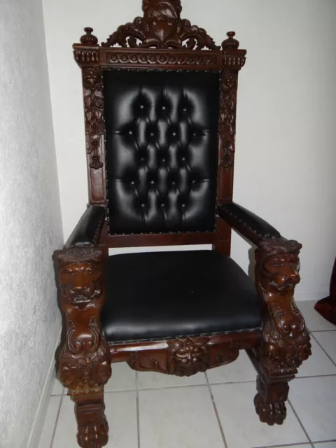 Mahogany hand carved chair