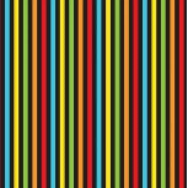 Fabric Rainbow Stripe 100% Cotton 112cm (44") wide by Nutex Black Red Yellow