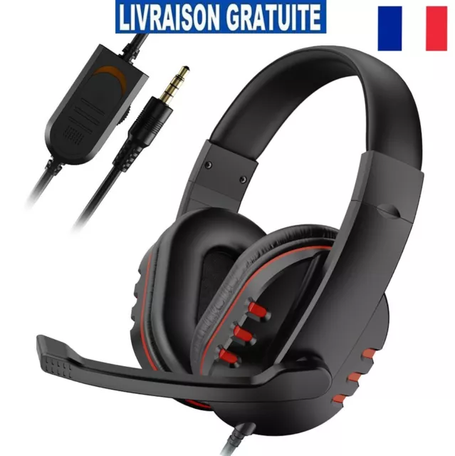 Casque Gaming filaire PS4, PC, avec microphone, écouteurs, musique, 3.5mm