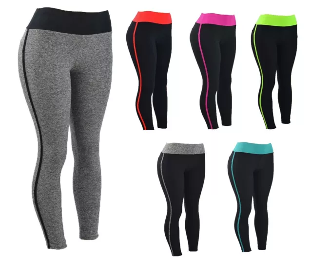WOMEN'S GYM LEGGINGS Yoga Ladies Active Running Fitness Exercise 3/4  CLEARANCE £0.99 - PicClick UK