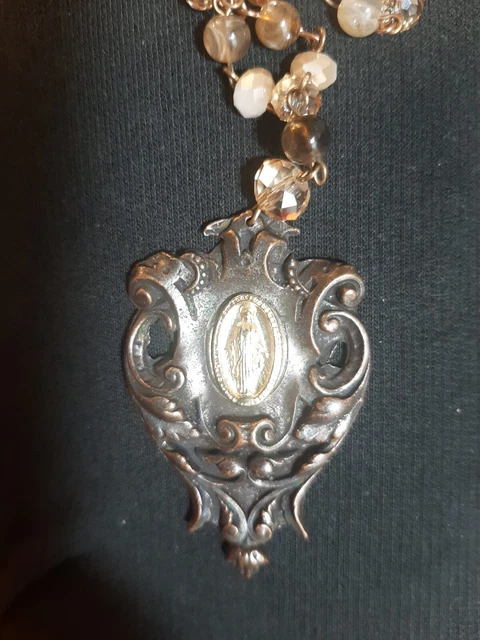 vintage rosary beads 17.25 Inch Beautifully Crafted Beaded Chain With 4 In Exten