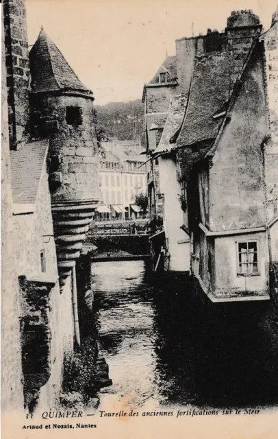 Cpa Quimper Tourelle Des Anciennes Fortifications Sur Le Steir