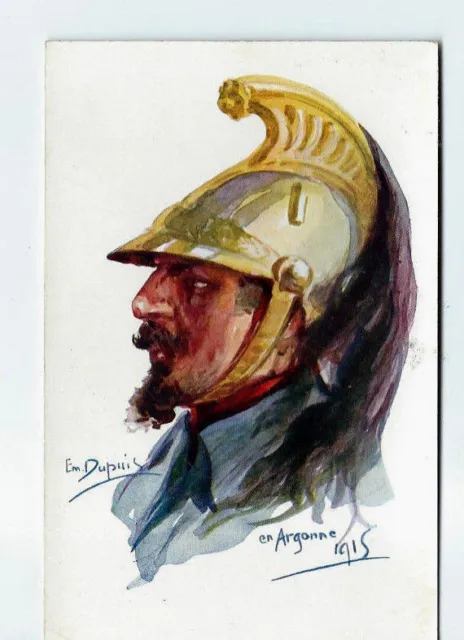 1915 cpa illustrateur signée dupuis militaire EN ARGONNE SERIE nos poilus n ° 3