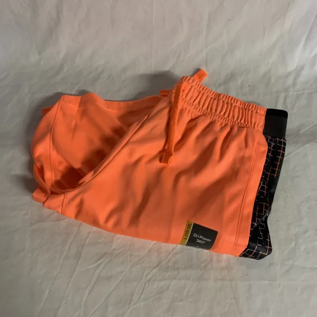 Russell Boy's Core Shorts - Dri-Power - Orange & Black - Size: L (10-12) NWT