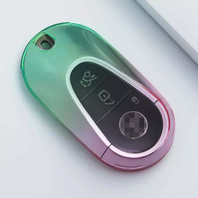 Gradient Transparent FOB Case Cover For Mercedes Benz W206 C S Remote Smart Key