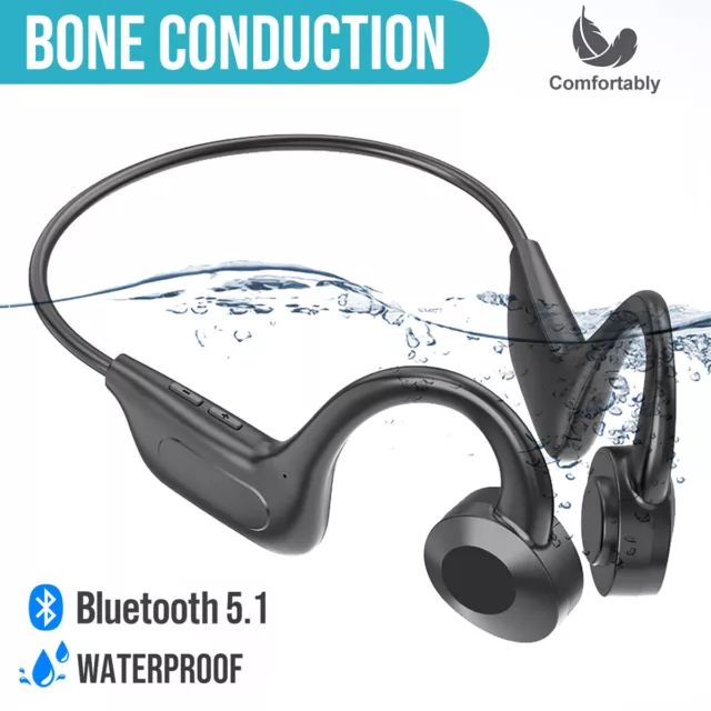 Bone Conduction Earphones Wireless Bluetooth Headset Sport Waterproof Headphones