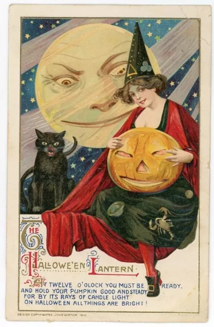 Halloween Winsch Schmucker Witch Moon JOL Black Cat