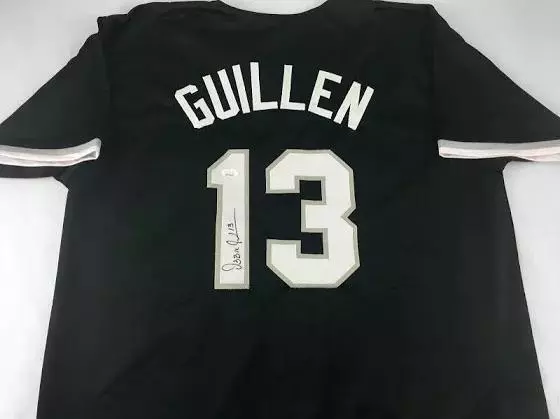 Ozzie Guillen Signed Black White Sox Jersey JSA