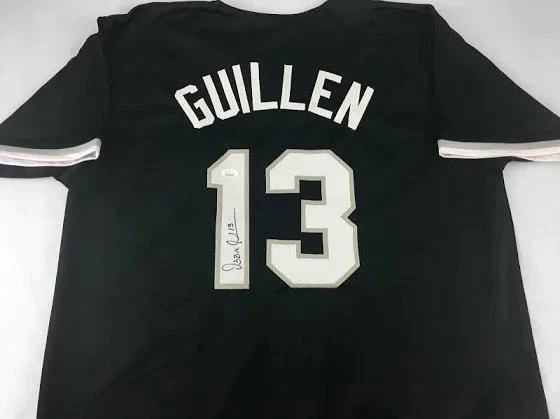 Ozzie Guillen Signed Black White Sox Jersey JSA