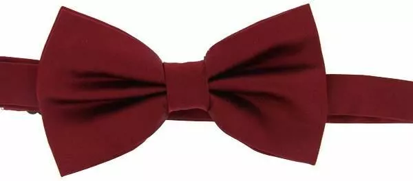 David Van Hagen Mens Plain Satin Silk Bow Tie - Wine - Tied ()