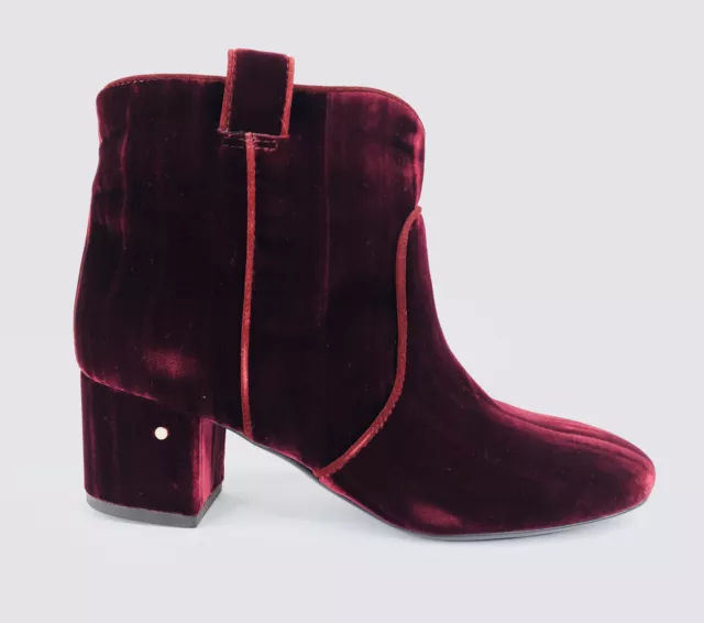 Laurence Dacade Belen Velvet Burgundy Western Ankle Booties Size 37