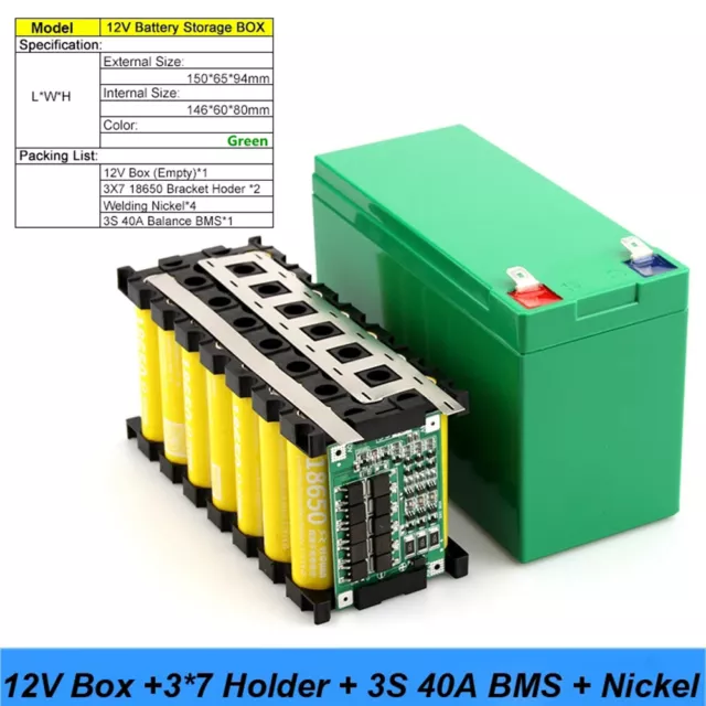 12V 3S 7P 40A  Li-ion Battery Pack  DIY Kits Case Holder for 18650 Power Wall