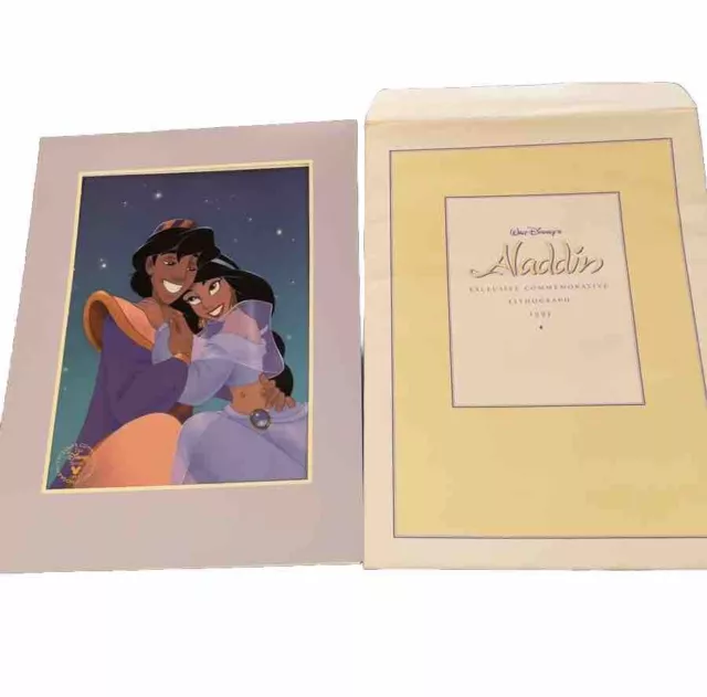 Walt Disney's "Aladdin" Exclusive Commemorative Lithograph, 1993 Aladdin Jasmine