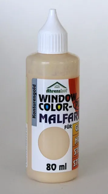 3x Ahrenshof Window Color Plus Konturenfarbe gold 80 ml