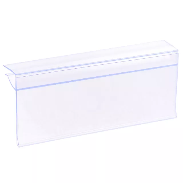 Label Holder 100x42mm Clear Plastic for 4-8mm Glass Shelving, 30pcs