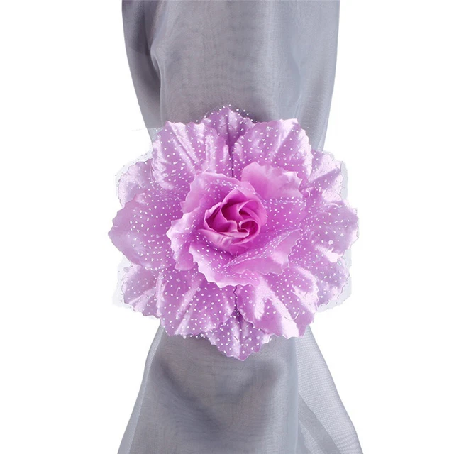 1 Pair Curtain Tieback Holder Beautiful Home Decoration Flower Shape Curtain 4