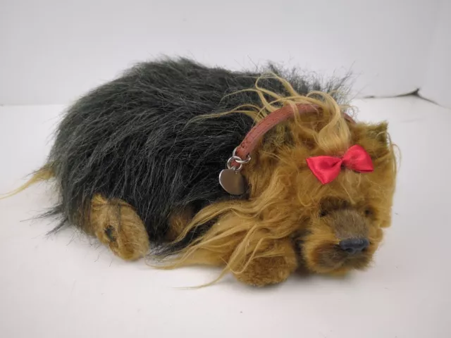 Perfect Petzzz Huggable Breathing Sleeping Puppy Dog Pet Yorkie Works!