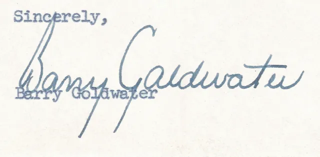 Senator Goldwater Letter US Senate Letterhead Feb 12 1963 BEAUTIFULLY SIGNED