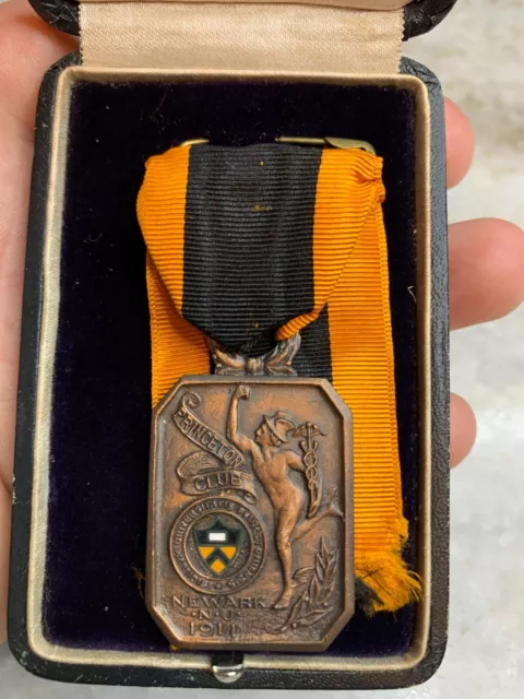 RARE Antique 1911 PRINCETON UNIVERSITY Athletic Medal Badge Pin Button Coin