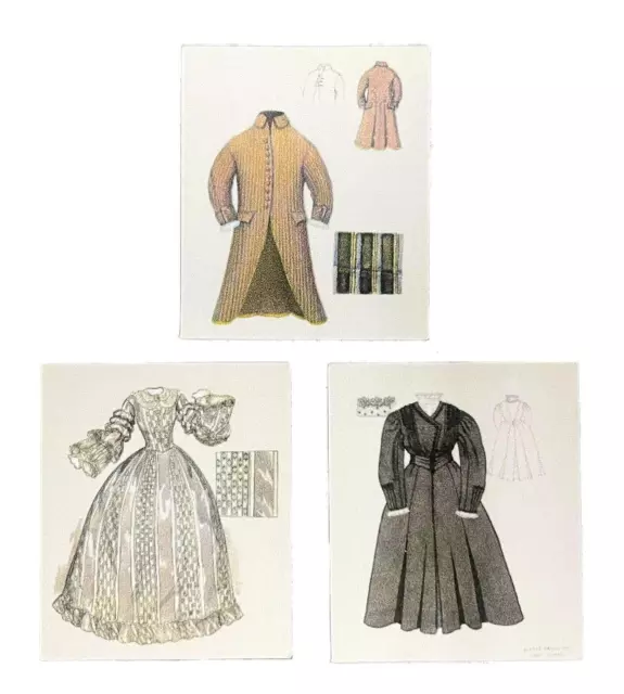 Puppenhaus Viktorianisch Outfit Design Poster Miniatur Nähen Room Zubehör 1:12