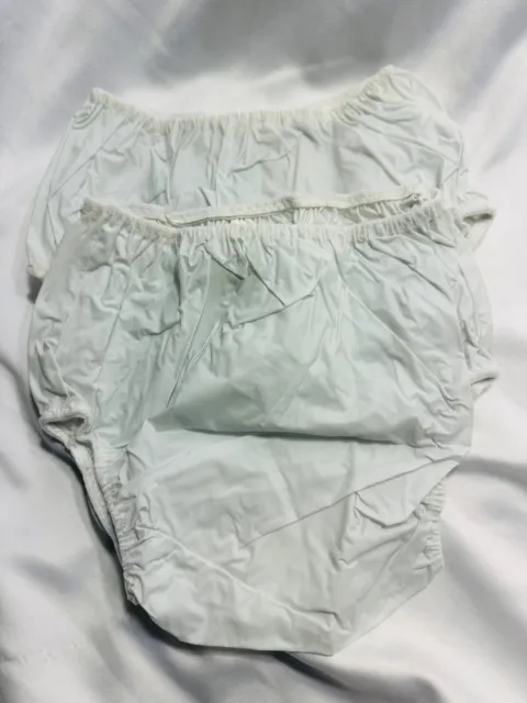 Vintage Plastic Rubber Pants White Vinyl Toddler Diaper Covers 4ct