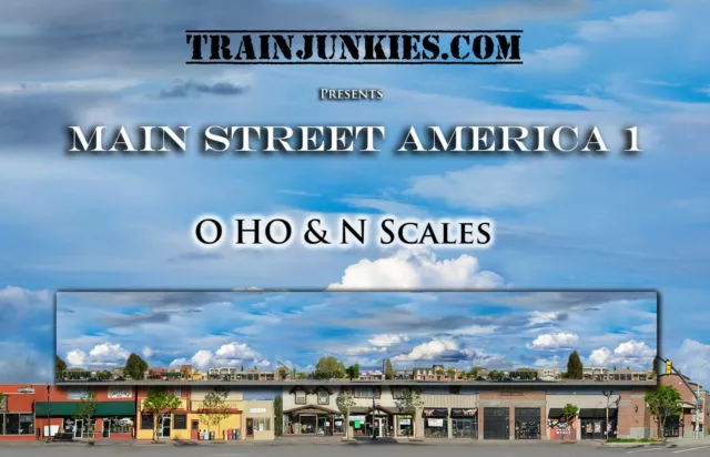 TrainJunkies Main Street America 1 Model Railroad Backdrop