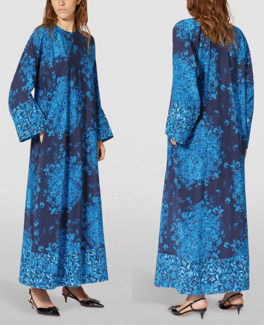 Robe Valentino Cintrée Taille 38 - En Laine Et Soie Verte, Occasion Très Bon état