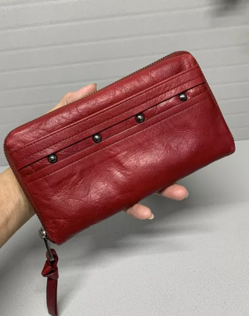 PERLINA New York Burgundy Continental Carryall Leather Wallet