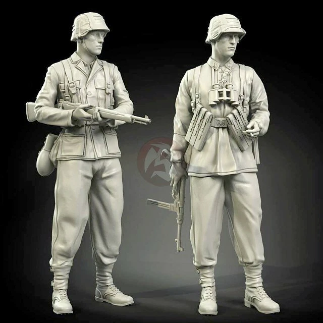 Kit De Figurines En Résine 1/35 Soldats Allemands WW2 - 8 Personnages Non Peints à Monter Soi-même