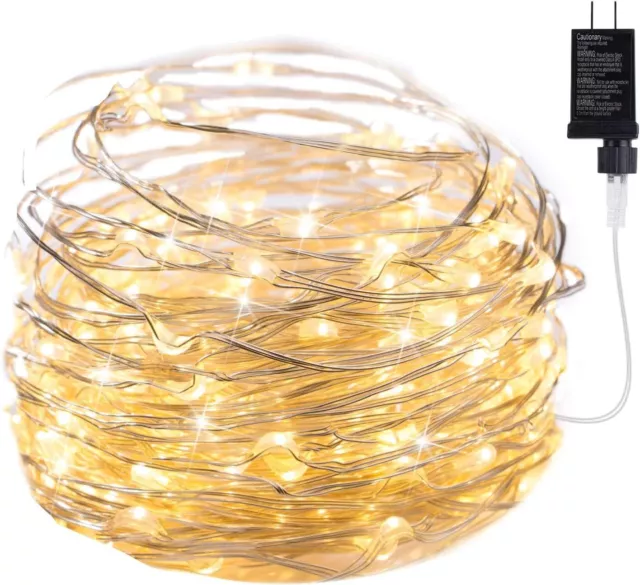 100 LED Fairy Lights Plug in String Light Outdoor 8 Mode Christmas Party Wedding