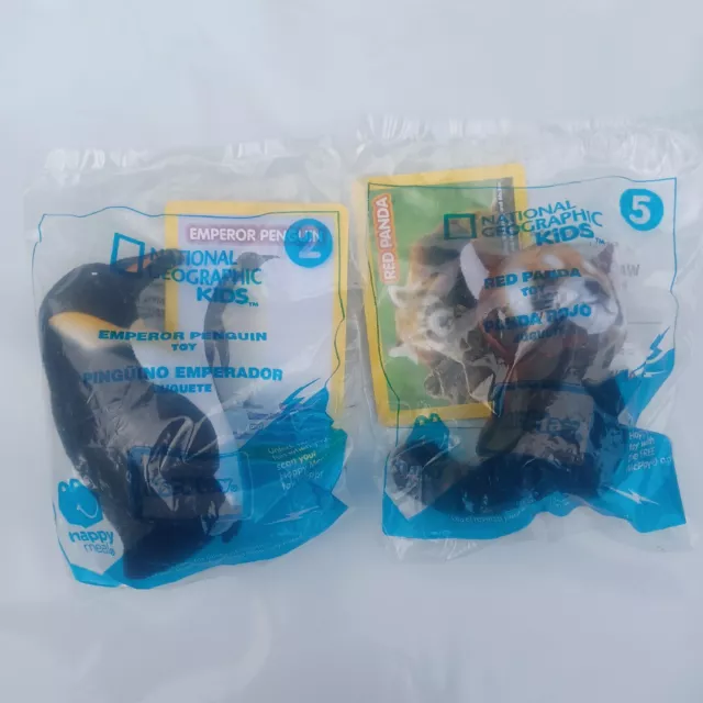 2018 McDonalds Happy Meal Toy National Geographic Kids Red Panda and Penguin