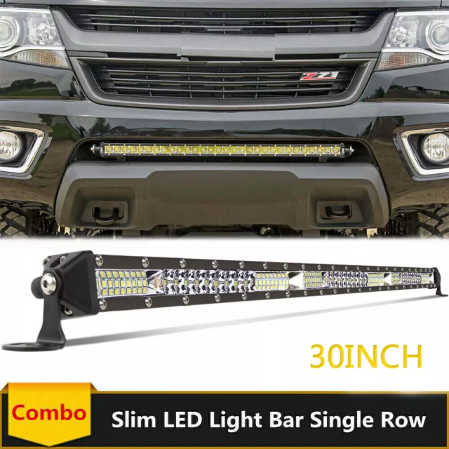 Slim 30"INCH LED Bumper light bar fits For 15-2020 Chevy Colorado GMC Canyon