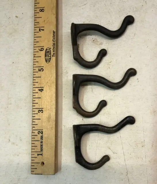 3 Nice Vintage Antique Federal Style Coat Hat Hook Hooks Clothes Hall Tree
