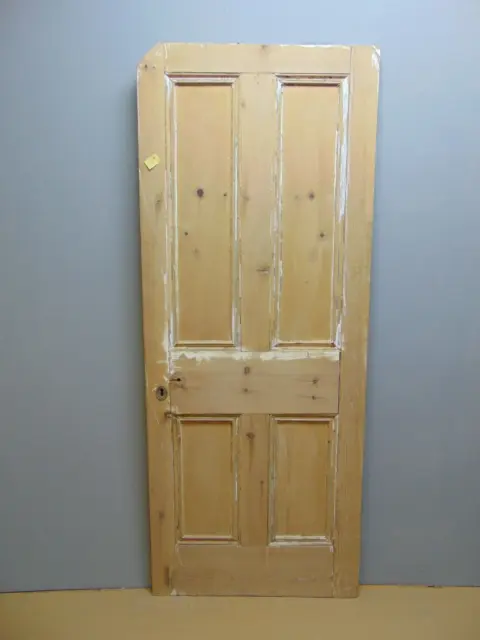 Door  29 1/2" x 74"  Pine Victorian Door 4 Panel Internal Wooden ref 121D