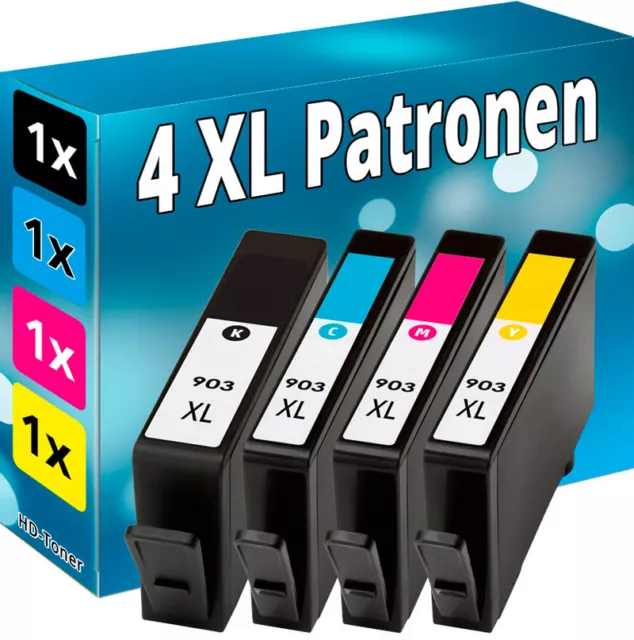 4x Stampante Cartucce 903 per HP Officejet 6950 6960 6962 6968 6970 6975 6978 XL