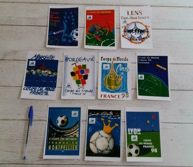 Une planche de 11 timbres-poste non-oblitérés, de chaque stade de la Coupe du Monde de Football 1998, en France. by TIMBRE-POSTE: bon Couverture souple | Le-Livre