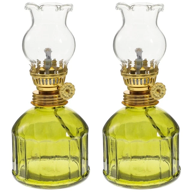 2 Pack vintage kerosene lantern Petroleumlampe Aus Glas Antike Laterne Zelt Lich