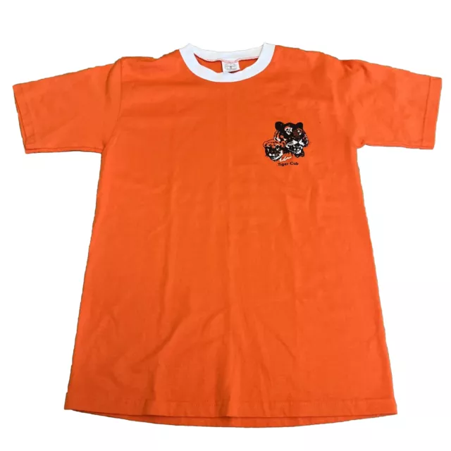 Vintage Tiger Cubs BSA Cub Scouts Orange T-shirt Adult Size Small Made in USA