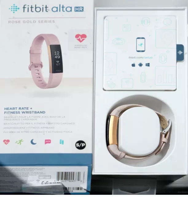 Fitbit Alta HR Fitness Wristband Activity Tracker Rose Gold Series boxed