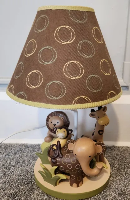 LAMBS & IVY Nursery Lamp Noah's Ark Jungle Animals Elephant Lion Giraffe Monkey
