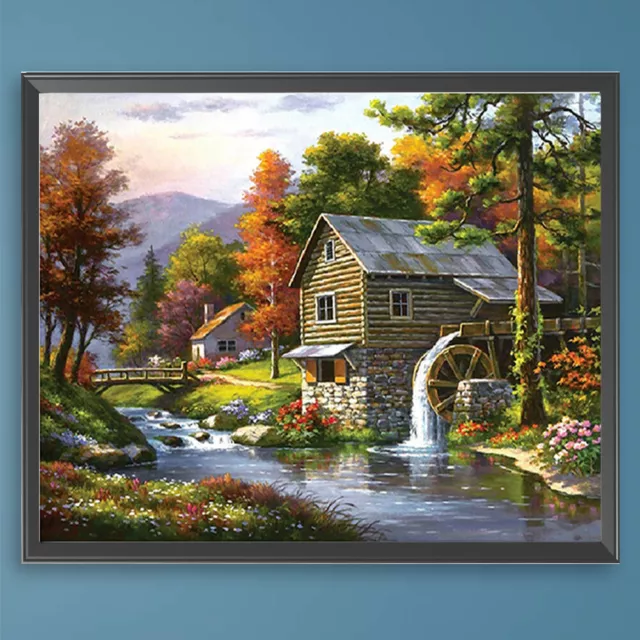 Paint By Numbers Kit DIY Oil Art Waterwagon Picture Home Wall Decoration 50x40cm