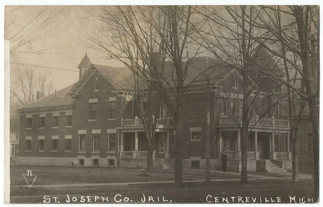 Centreville Michigan MI ~ St. Joseph County Jail ~ Kruxo RPPC Real Photo c.1909