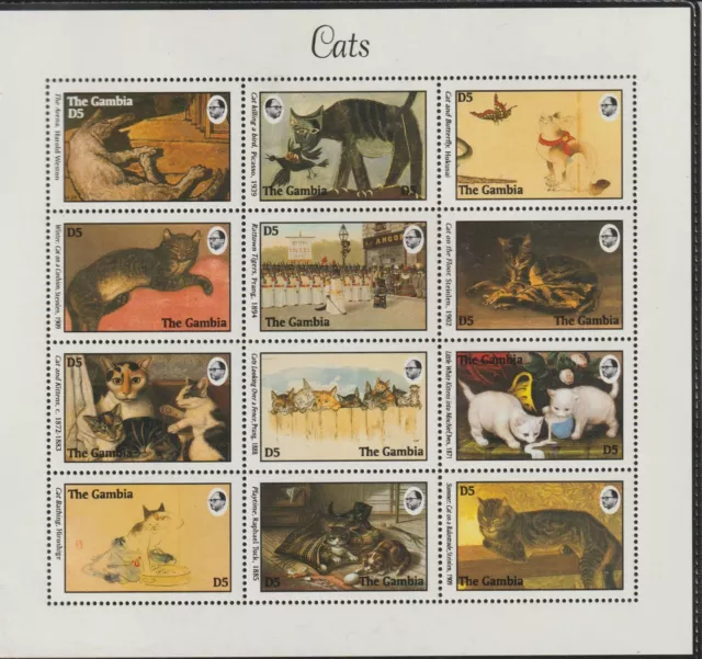 Gambia 1994 Carreaux Chats II° Série 12 Val MNH MF120295