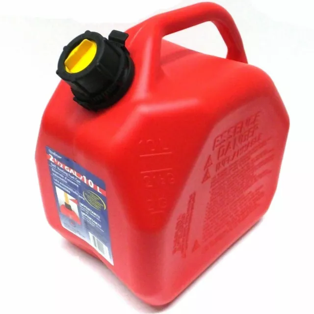 Heavy Duty 10 Litre L Plastic Fuel Petrol Can Jerry No Spill Spout & Safety Lock