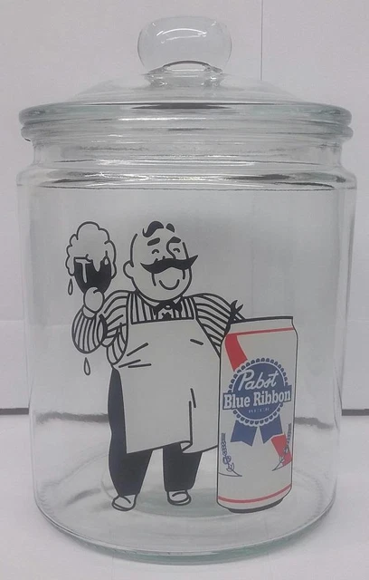 Super Nice Pabst Blue Ribbon Beer Glass Counter Jar