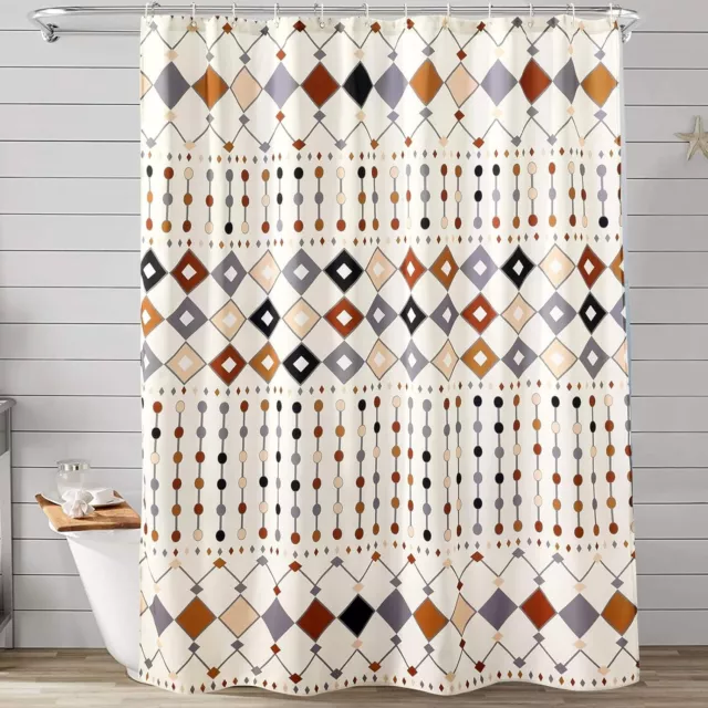 Extra Long Colorful Boho Fabric Shower Curtain 72x84 Tribal Moroccan Farmhouse