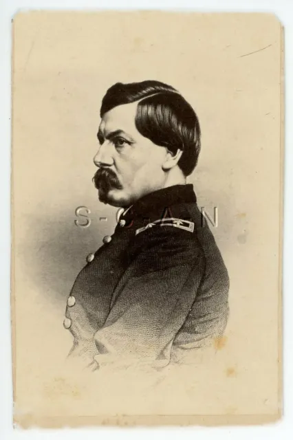 Original Civil War Era CDV Photo- General McClellan Portrait ~2 3/8" x 3 5/8"